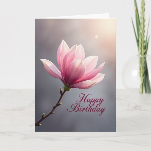 Carte d'anniversaire rose douce (Devant)