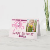 Carte d'anniversaire rose éclaboussure de couleur (Devant)