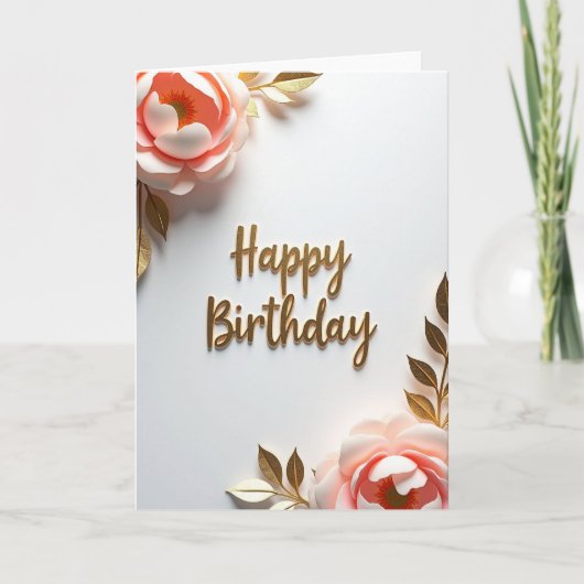 Carte d'anniversaire rose élégante (Devant)