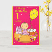 Carte d'anniversaire rose et jaune (Fleur jaune)