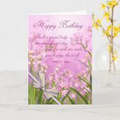 Carte d'anniversaire - Rose Feminine Florale avec  (Fleur jaune)