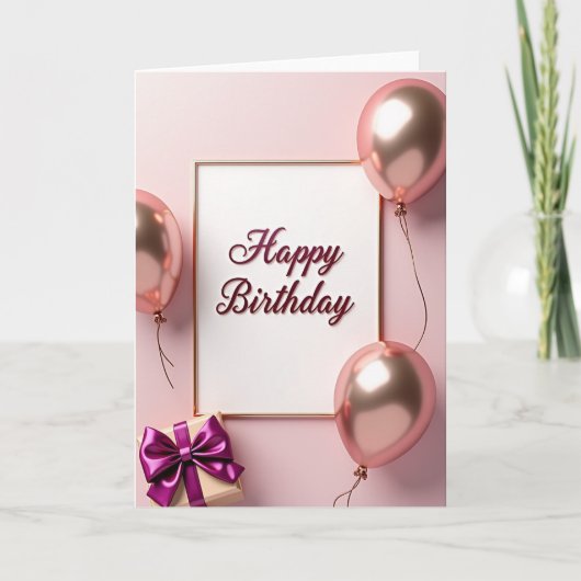 Carte d'anniversaire Rose Gold (Devant)