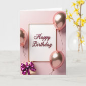 Carte d'anniversaire Rose Gold (Fleur jaune)