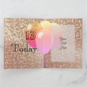 Carte d'anniversaire Rose Gold personnalisée (Intérieur)