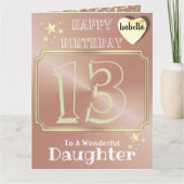 Carte d'anniversaire Rose Gold personnalisée (Devant)