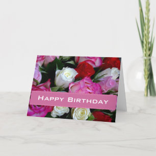 Carte d'anniversaire rose heureuse
