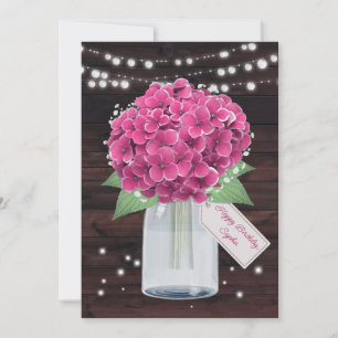 Carte d'anniversaire rose Hydrangea Floral pour so
