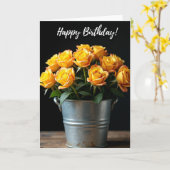 Carte d'anniversaire Rose jaune douce (Fleur jaune)