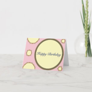 Carte d'Anniversaire rose Jaune Pois