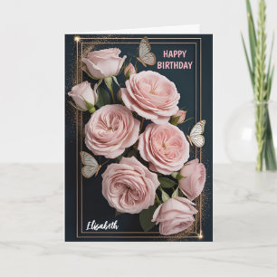 Carte d'anniversaire Rose Luxe