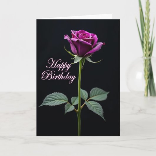 Carte d'anniversaire Rose Magenta (Devant)