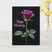 Carte d'anniversaire Rose Magenta (Fleur jaune)