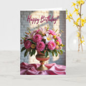Carte d'anniversaire Rose Opulente (Fleur jaune)