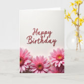 Carte d'anniversaire Rose Pailletée (Fleur jaune)