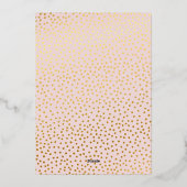 CARTE D'ANNIVERSAIRE rose pâle pois dorés (Verso)