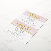 CARTE D'ANNIVERSAIRE rose pâle pois dorés (Rotation)