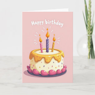 Carte d'anniversaire rose pastel