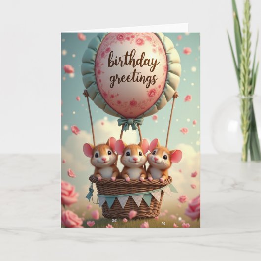 Carte d'anniversaire Rose Pastel (Devant)