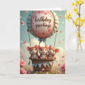Carte d'anniversaire Rose Pastel (Fleur jaune)