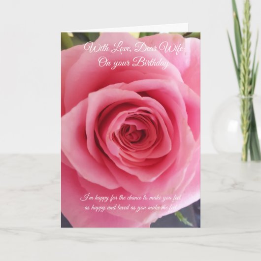 Carte d'anniversaire Rose Personnalisée Femme (Devant)