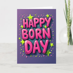 Carte d'anniversaire rose Pop Art