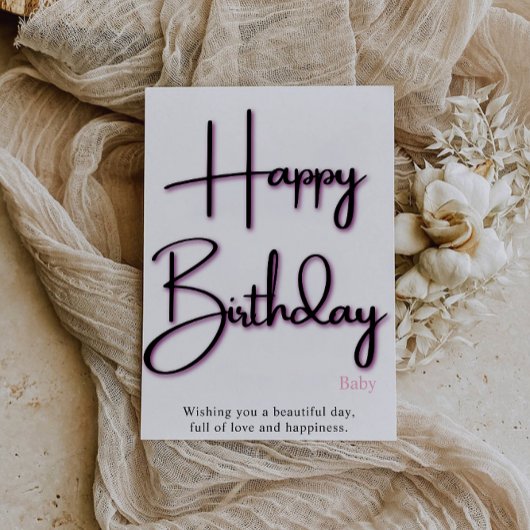Carte d'anniversaire rose pour elle