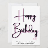 Carte d'anniversaire rose pour elle (Devant)