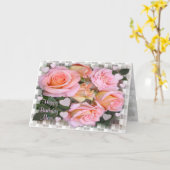 Carte d'anniversaire rose pour maman (Fleur jaune)