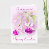 Carte d'anniversaire rose pourpre florale fuchsia (Devant)