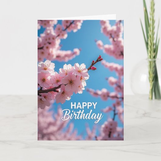 Carte d'anniversaire Rose Printemps (Devant)