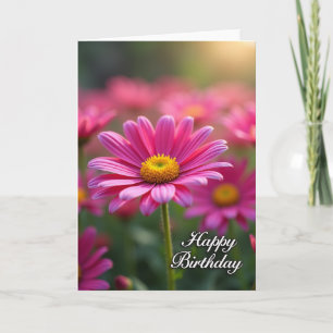 Carte d'anniversaire rose rêveuse