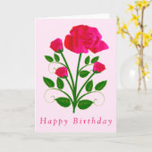 Carte d'anniversaire Rose romantique (Fleur jaune)