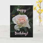 Carte d'anniversaire Rose rose (Fleur jaune)