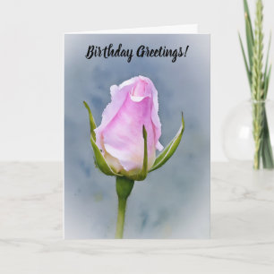 Carte d'anniversaire Rose Rose Bud Art
