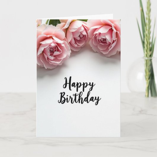 Carte d'anniversaire Rose Rose Pink (Devant)