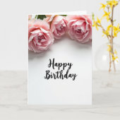 Carte d'anniversaire Rose Rose Pink (Fleur jaune)