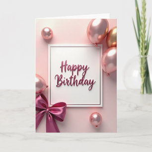 Carte d'anniversaire Rose Script