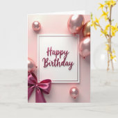 Carte d'anniversaire Rose Script (Fleur jaune)