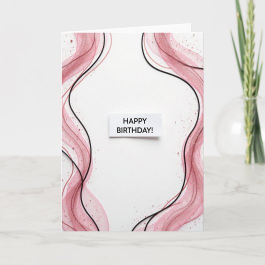 Carte d'anniversaire Rose Shimmer (Devant)