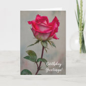 Carte d'anniversaire Rose Stem Art (Devant)
