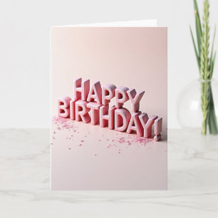 Carte d'anniversaire rose sucrée