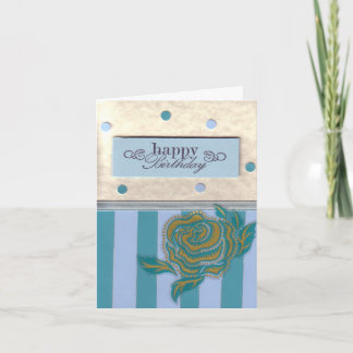 Carte d'anniversaire Rose turquoise