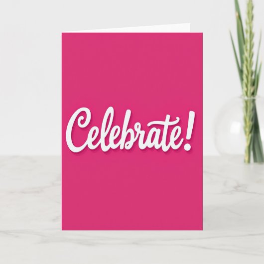 Carte d'anniversaire rose vibrant (Devant)