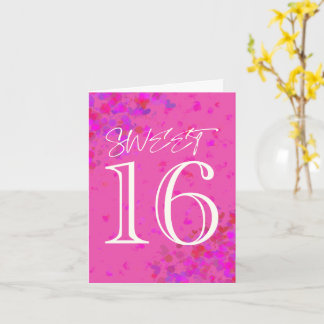 Carte d'anniversaire rose vierge pour Sweet 16