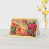 Carte d'anniversaire Rose vintage (Fleur jaune)