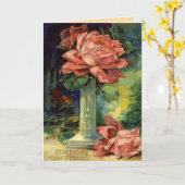 Carte d'anniversaire Rose vintage (Fleur jaune)
