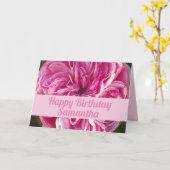 Carte d'Anniversaire rose Vintage Rose Rose (Fleur jaune)