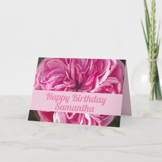 Carte d'Anniversaire rose Vintage Rose Rose (Devant)