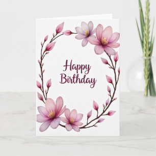 Carte d'anniversaire rose violet