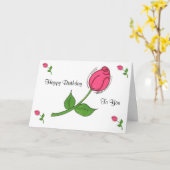 Carte d'anniversaire Rosebud (Fleur jaune)